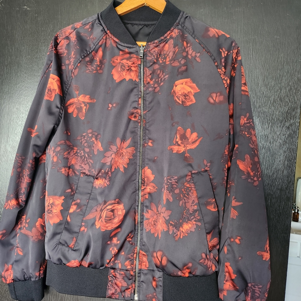 H&M Black and Red Floral Jacket